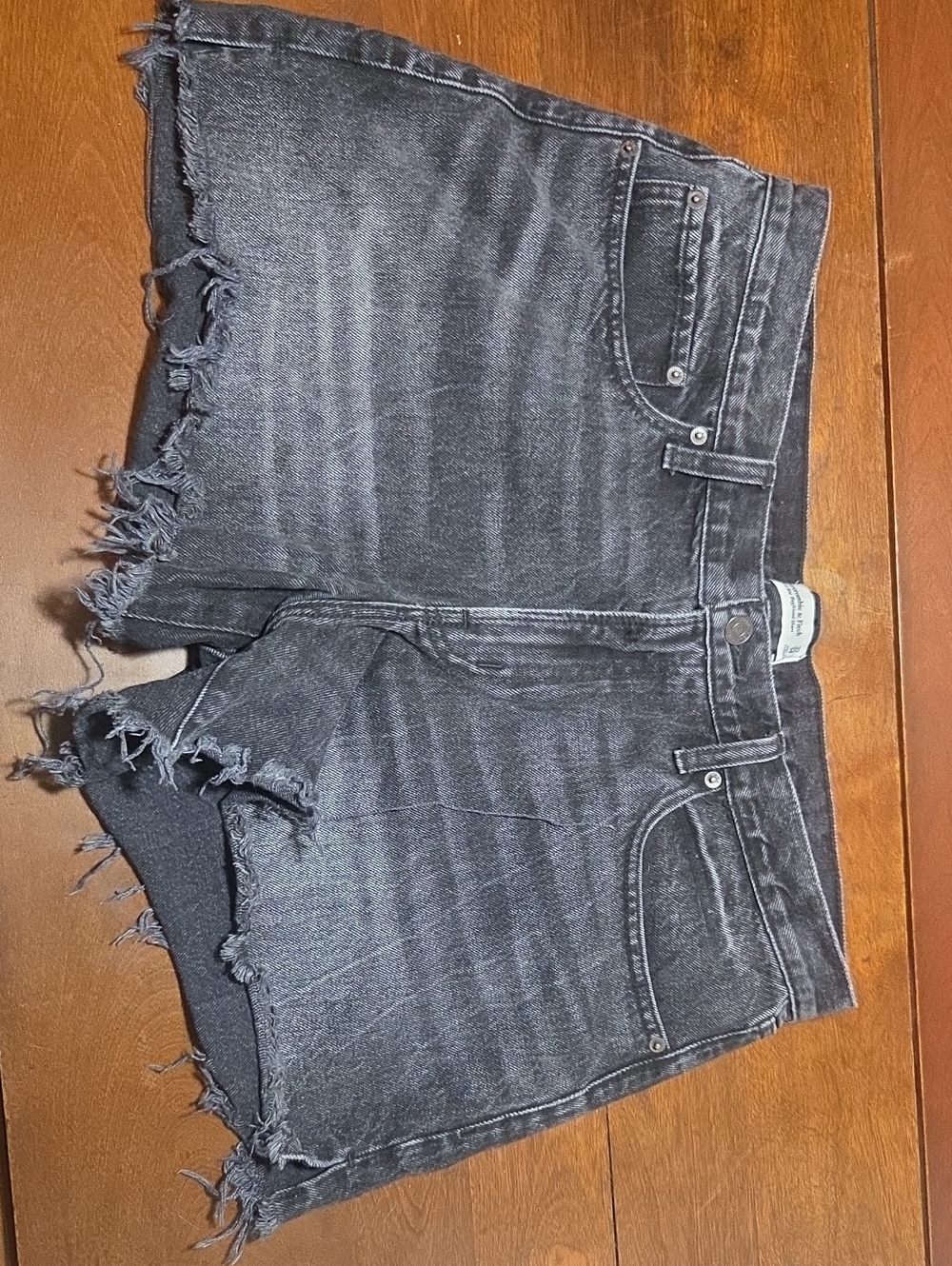 Ambercrombie & Fitch Black Jean Short Mid Rise Boyfriend Short Size 32/14